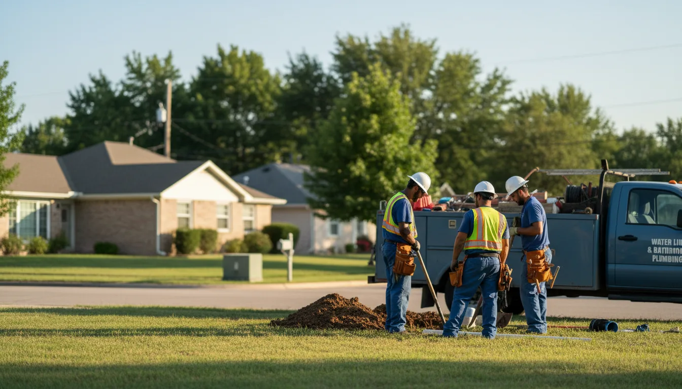 Residential water line and bathroom plumbing service in George West, TX